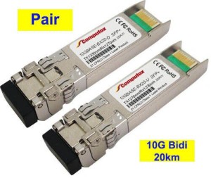 Pair - 20km 10G BiDi SFP+ Transceiver for Cisco Meraki, Mikrotik, Ubiquiti