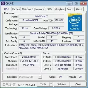Intel Xeon E5-2660 v4 ES QHZF 14C 2GHz 35MB 105W LGA2011-3 DDR4-2400 X99
